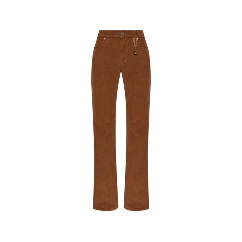 Stella Mccartney Women Corduroy Trousers With Logo Charm